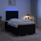Maison Exclusive - lit boxspring LED avec matelas, noir, 120 x 190 cm, rembourré