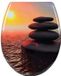 KAMYRA Toiletbril antibactérien avec Softclose & Impression - Coucher de soleil en pierre - 45,5 x 37,1 cm