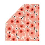 Marimekko Housse de couette Unikko 220x240 cm blanc cassé-corail-orange rouge-charbon