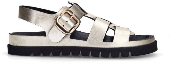 Sacha - Dames - Gouden leren plateau sandalen - Maat 37