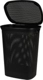 Bathroom Solutions Wasmand - zwart - 60 liter - 37 x 46 x 60 cm - met deksel