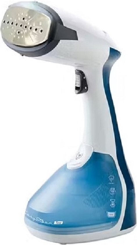 TM Electron TMPPL020 Easy Steam Time strijkijzer, 1640 W, borstel voor dik weefsel, klaar in 45 seconden, 17 g/min continue stoom, ideaal voor horizontaal of verticaal strijken, wit/blauw