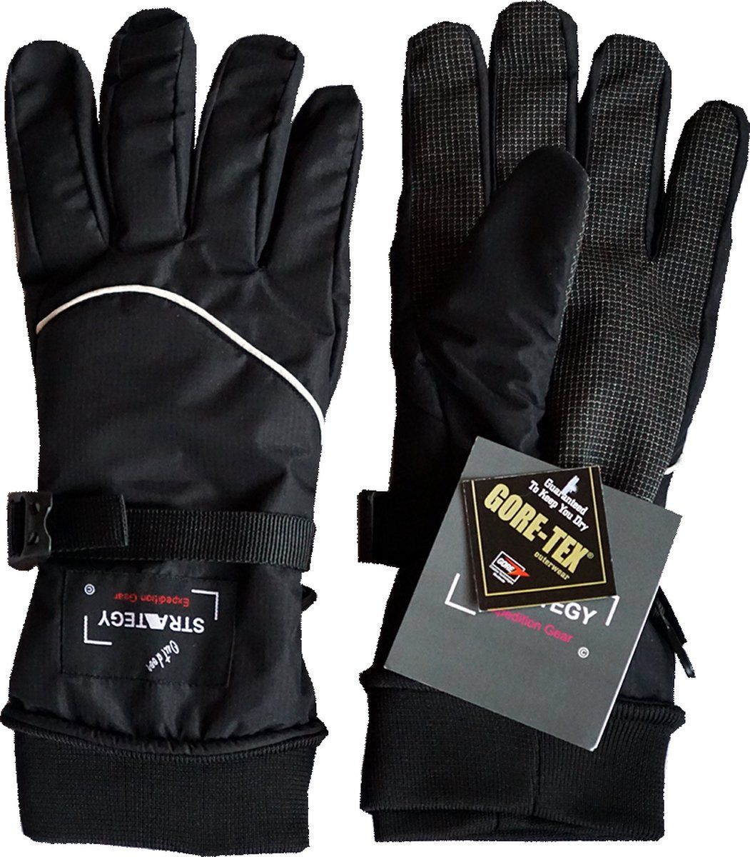 Outdoor Strategy GORE-TEX® Fiets Wandel Ski Motor Handschoenen - ALL BLACK - Maat M