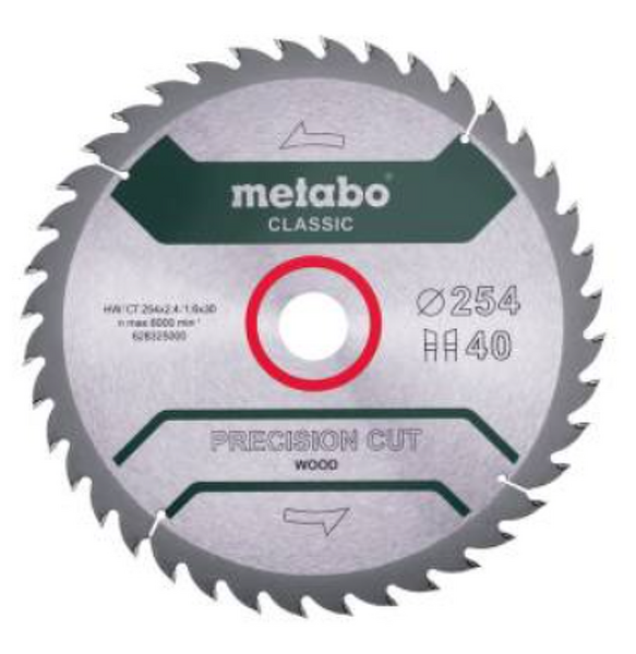 Metabo Metabo 628325000 Cirkelzaagblad PrecisionCutClassic 254x30, 40 WZ 20°