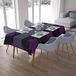 Bonamaison Tafelkleed, Anti-Mold, Sneldrogend, Waterdicht, 100% Polyester Tafellaken, Paars, zwart, 140 x 200 Cm