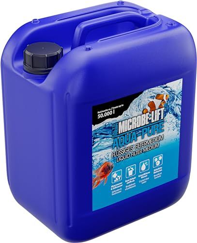 MICROBE-LIFT Aqua-Pure Vloeibaar filtermedium voor kristalhelder water in alle aquaria, 100% biologisch, verbetert waterzuivering, voor zee- en zoetwateraquaria, 5000 ml
