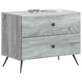 vidaXL Nachtkastje Grijs sonoma 62 x 34,5 x 47,5 cm Bewerkt hout