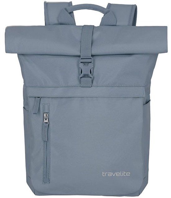 Travelite Basics Rollup Backpack Blue/Grey 35L - 16 inch Laptop Compartment