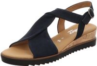 Gabor Damen Sandalette Genua Blauw Sleehak Nubuck Platte Sandalen Maat 40