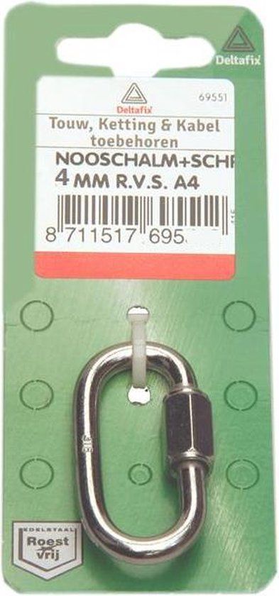 Deltafix Noodschalm RVS A4 4 mm 2 stuks
