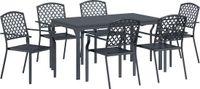 vidaXL Tuinset, 7-delig, antraciet, gepoedercoat staal