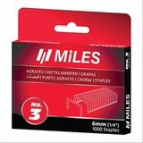 Miles 303332 nietjes nr. 3, 6 mm, verpakking van 1000 stuks