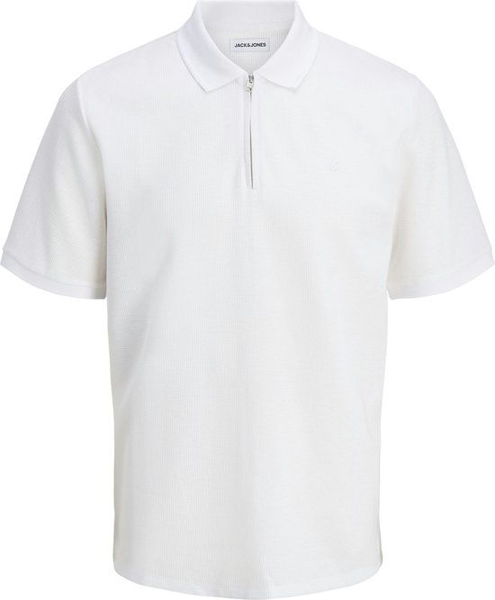 JACK&JONES JJEAUSTIN ZIP POLO SS NOOS Heren Polo Wit M