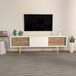 Hanah Home Stijlvolle tv-standaard, wit & walnoot, 160 cm x 45 cm x 34,5 cm