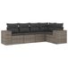 vidaXL 6-delige Loungeset met kussens, polyrattan, grijs