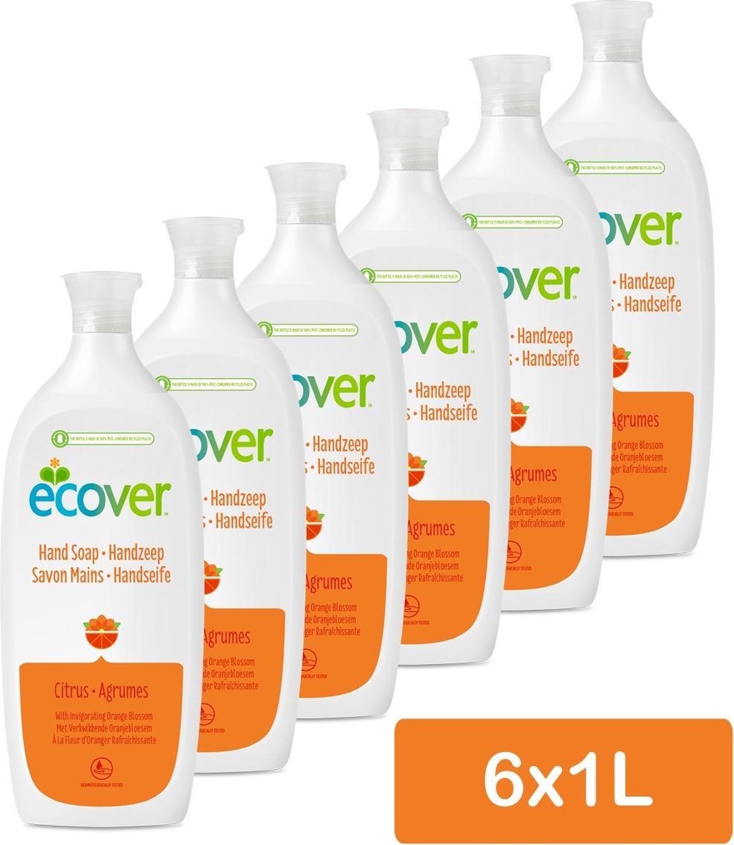 Ecover Handzeep - Citrus & Oranjebloesem - Voordeelverpakking 6 x 1 l