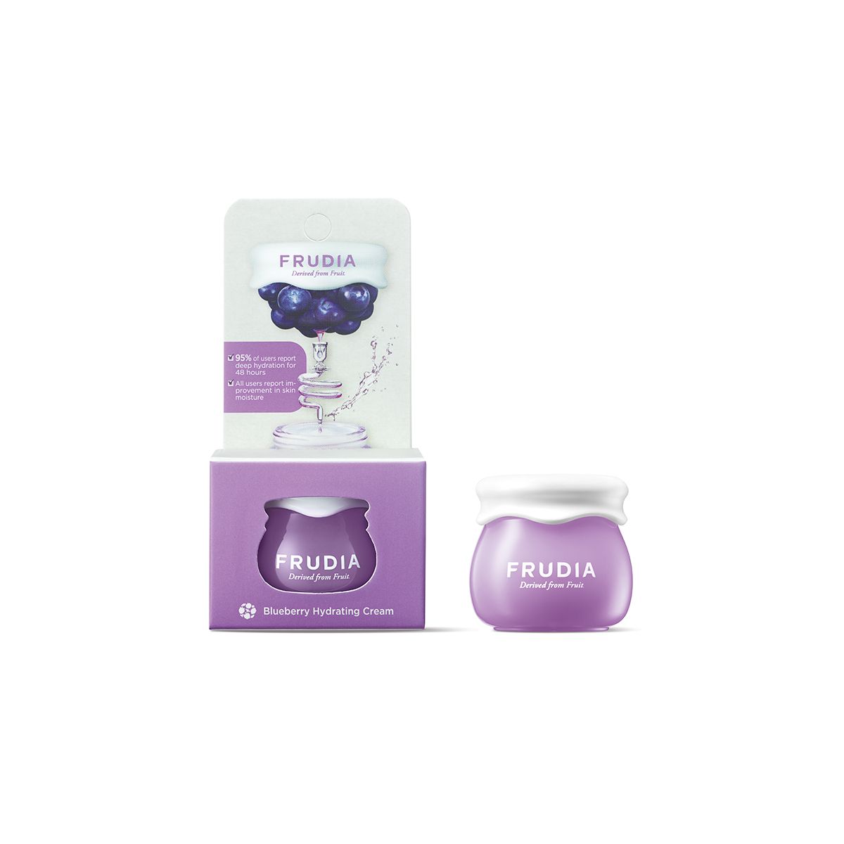 FRUDIA Blueberry Hydrating Cream - Mini 10ml - Day & Night Cream for Dry, Normal & Sensitive Skin - Hydrating & Unisex