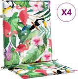 vidaXL Stoelkussens 4 stuks lage rug stof groen en roze