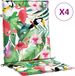 vidaXL Stoelkussens 4 stuks lage rug stof groen en roze