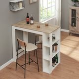 en.casa Bartafel Danderyd met 3 planken 120x60x105,5 cm wit en eikenkleurig