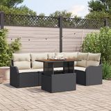 vidaXL Tuinbank Set Zwart en Crème