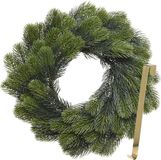 Couronne de Noël 50 cm - vert - avec pendentif/crochet doré - décoration de Noël