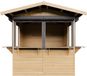 Timbela M149BZ - Houten marktkraam - 4 m² - 263x253xH232 cm - met 4 afsluitbare rolluiken