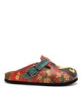 Goby Women Calceo Red Clogs WCAL5430 with cat design