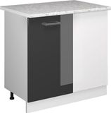Vicco R-Line Hoekkast – 86 cm, WB Marmer Antraciet Hoogglans