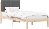 vidaXL Bedframe met Gevoerde Hoofdbord Donkergrijs 80 x 200 cm