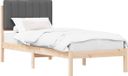 vidaXL Bedframe met Gevoerde Hoofdbord Donkergrijs 80 x 200 cm