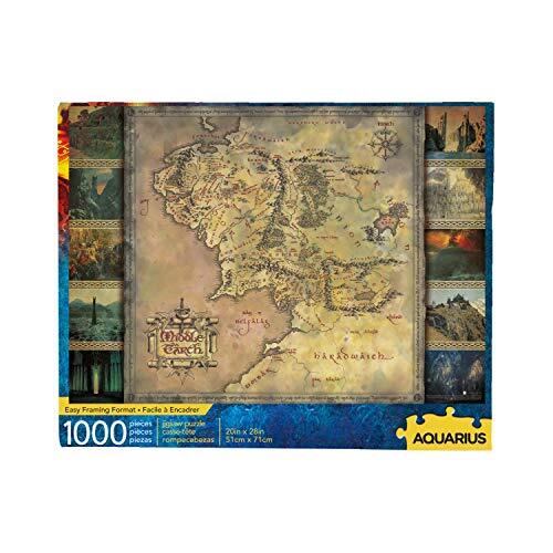 Aquarius Lord of the Rings Map Puzzle (1000 Piece Jigsaw Puzzle) - Glare Free - Precision Fit - Officially Licensed Lord of the Rings Merchandise & Collectibles - 20 x 28 in