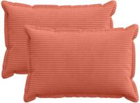 vidaXL - Taie d'oreiller - 2 pièces - BOIS - Rouge-Orange - 40 x 60 cm - velours côtelé