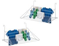 Merkloos Koopman Inklapbaar wasgoedrekje/droogrek - 2x - Ophangbaar - 58 x 73 cm - radiator/deur