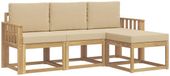 vidaXL - Banc de salon en acacia - blanc et beige
