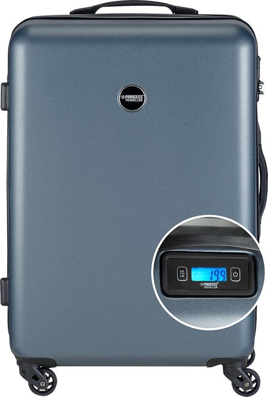 Princess Traveller PT01 Scale - Hardcase Medium Suitcase with Integrated Scale - Platinum Navy - 66cm