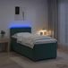 Maison Exclusive Lit boxspring exclusif avec matelas et éclairage LED, couleur vert foncé, dimensions 90 x 200 cm, revêtement en velours