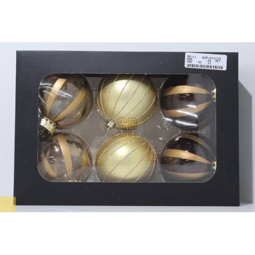Home & Styling Collection Kerstballen polypropyleen goud - 6 stuks (ø8 cm)
