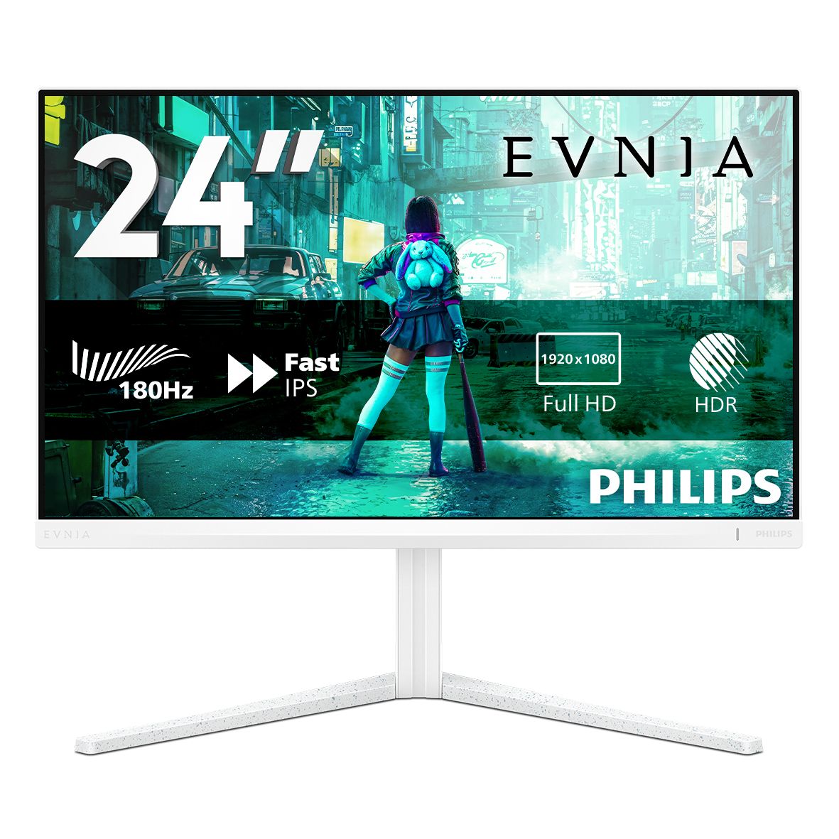 Philips Evnia 24M2N3201A/00 - 23.8" Full HD Gaming Monitor - 180Hz, 1ms, IPS, HDMI, DisplayPort - White