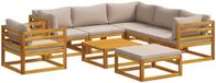 vidaXL - Canapé - 2 places - Taupe - Acacia massif