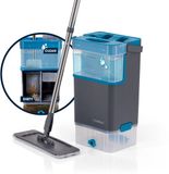 CLEANmaxx Comfort mop DuoTank - vloerwisser met afneembare tanks, dweil met 100% hygiënisch gescheiden vers en vuil water | Wash- & Dry-zones | 132 cm steel | incl. 2 microvezeldoeken