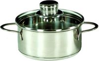 Karl Kruger Braadpan 0,4 Liter met Glasdeksel - RVS - Grijs - Rond - 12 cm