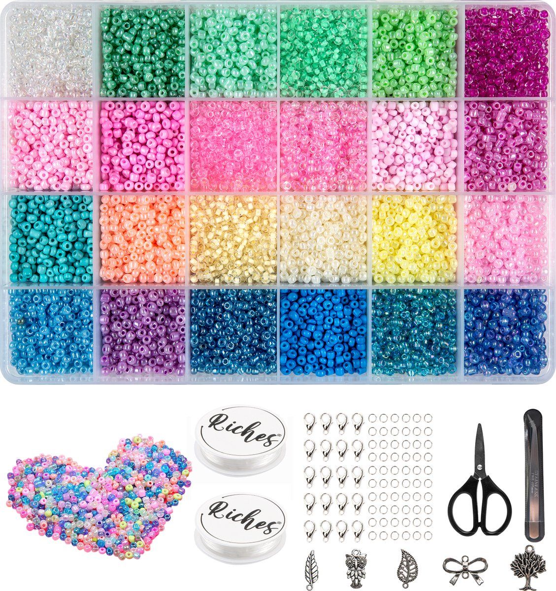 Riches Riches® Lifely Kralen set - 3mm - Glaszaad - Sieraden Maken - Kralendoos - 8720387579228