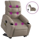 VidaXL Sta-op-massagestoel elektrisch kunstleer Cappuccino