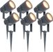 LEDVION - 6X LED Prikspots, Antraciet, IP44, 1W, 3000K, 1M Kabel, Tuinspots Buiten