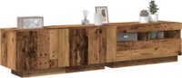 Maison Exclusive - Meuble TV avec éclairage LED, aspect bois vieilli imitation, 180x35x40 cm, composite