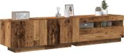 Maison Exclusive - Meuble TV avec éclairage LED, aspect bois vieilli imitation, 180x35x40 cm, composite