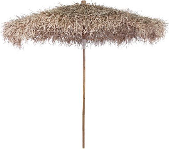 vidaXL Parasol - bamboe - bananenbladeren - 210 cm - groen