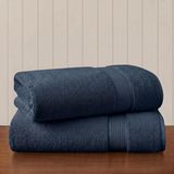 MADISON PARK SIGNATURE 800GSM 100% katoenen luxe badhanddoekset, zeer absorberend, sneldrogend, hotel- en spa-kwaliteit voor badkamer, badlaken 86,4 x 172,7 cm, donkerblauw 2-delig