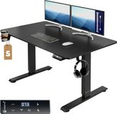 Casaria Zit sta bureau - Elektrisch Verstelbaar USB 120x60cm – Zwart